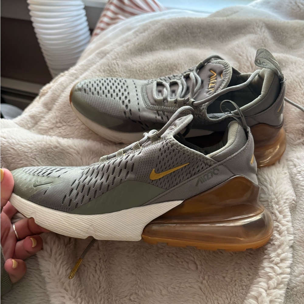 Nike Women's Olive and Gold Sneakers